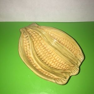 Italy Majolica Corn Butter Dish For Pats or Melted